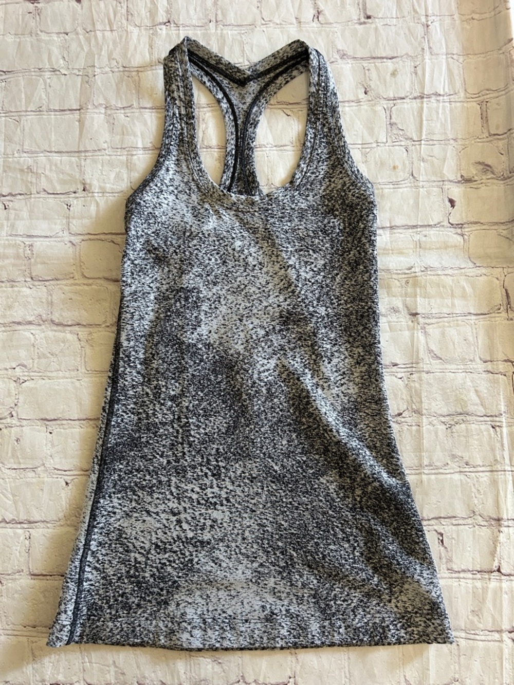 Lululemon Women's Cool Racerback Black  Gray Space-Dye Splatter Tank Top XS